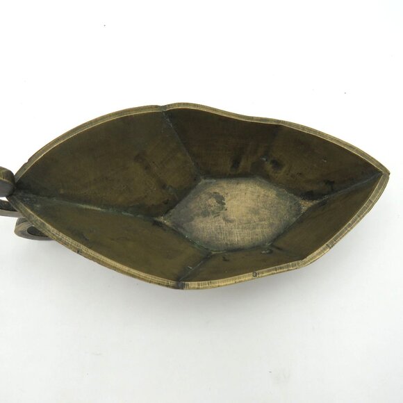 Chinese Medicine Scoop Brass Decorative 6"x3" Bowl Ornate Scroll Handle Vintage - Picture 8 of 10